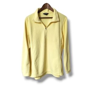 Land's End Yellow Quarter Zip Pullover Long Sleeve Fleece Jacket | 1X